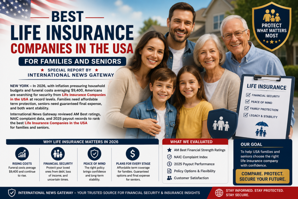 Best Life Insurance Companies in the USA for families & seniors. Compare rates, no-exam plans & top 2026 picks.