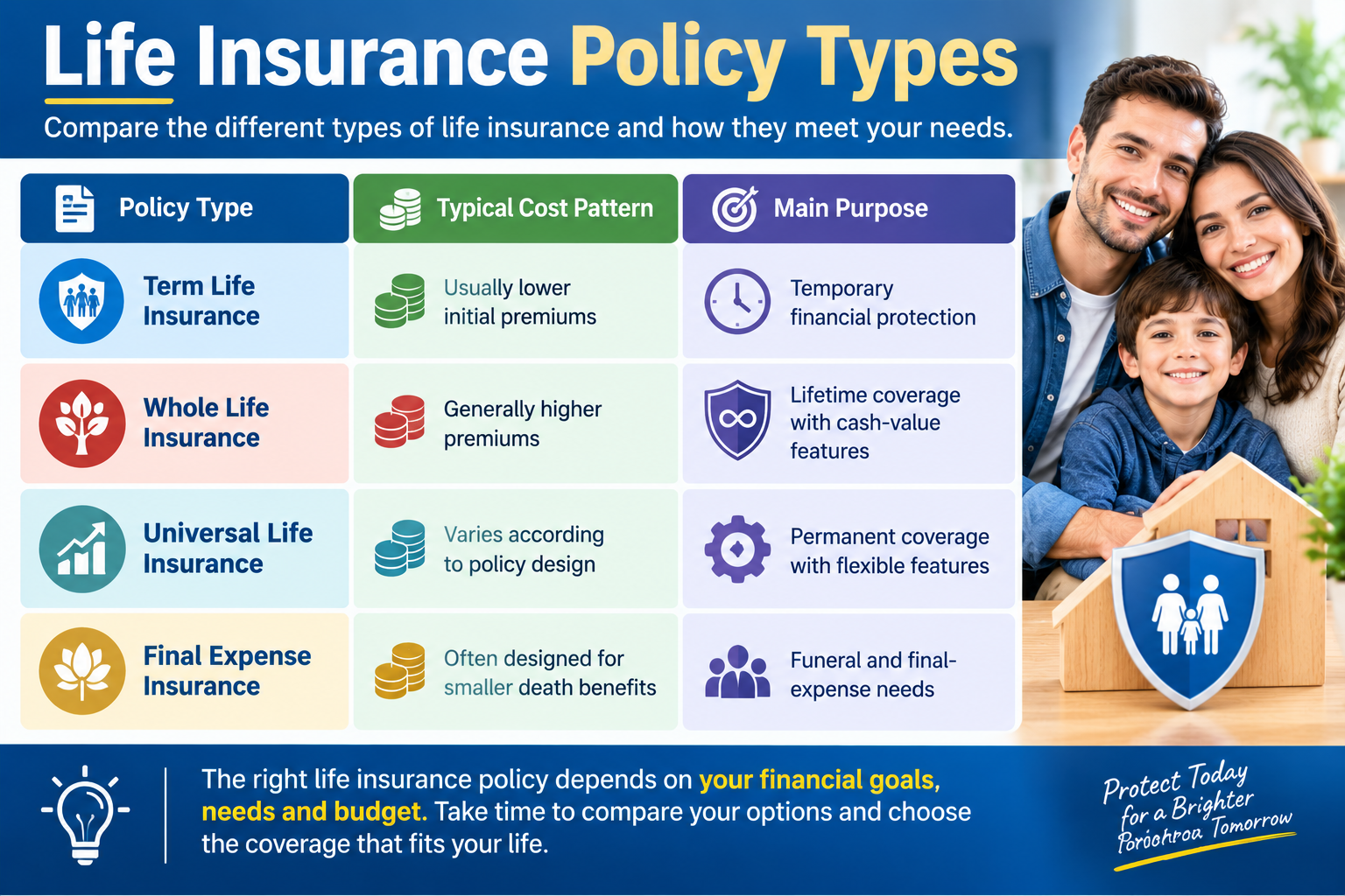 Life Insurance Policy Types Infographic